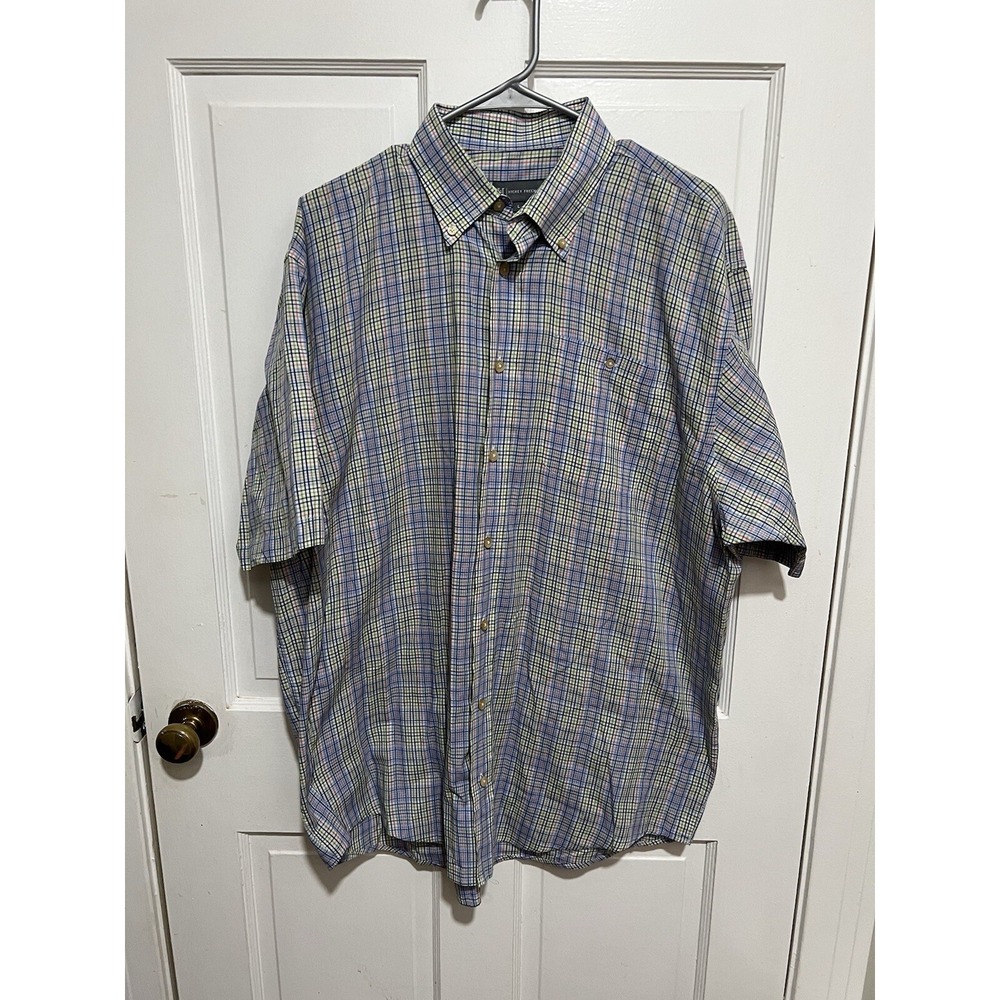 Men's Hickey Freeman Plaid Button Down Shirt Size Large
